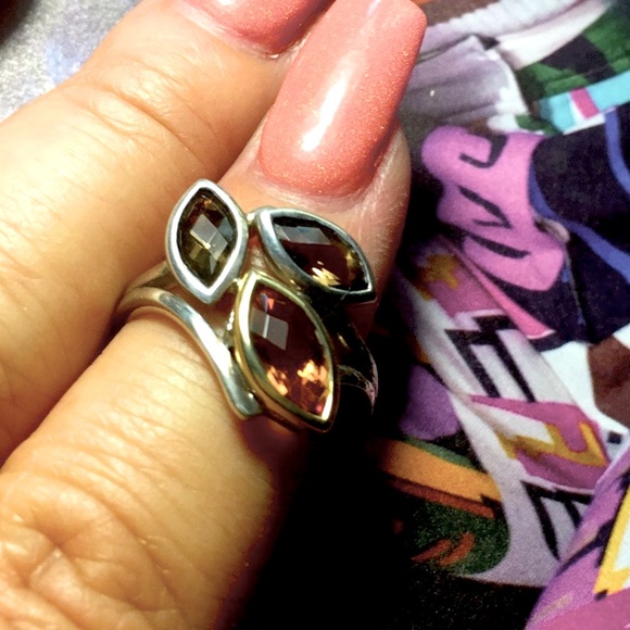 SS & 18KG Marquis Earthy Gemstones - Picture 2 of 7